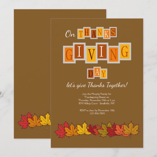 Danke für die Einladung (Vorne/Hinten)