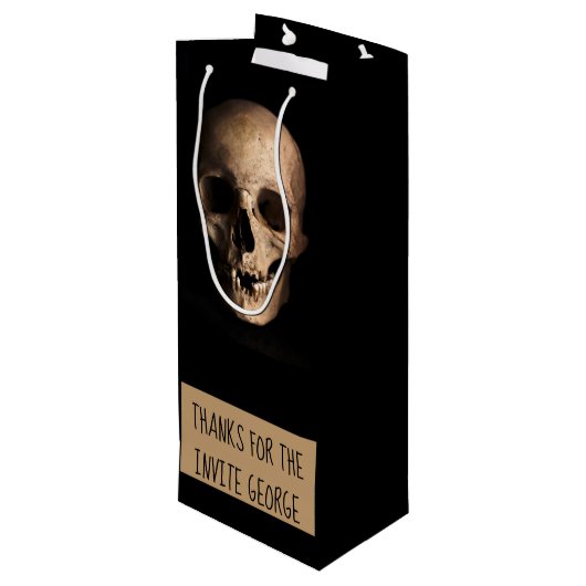 Danke für die Einladung Geschenktüte Für Weinflaschen (Rückseite Schrägansicht)