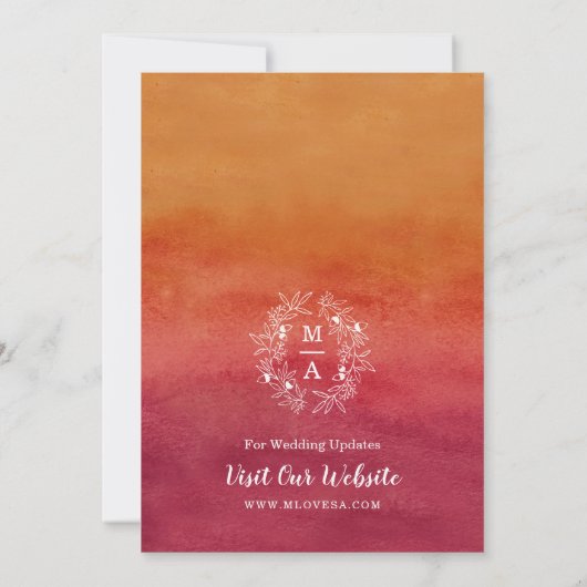 Danke für die Engagement der US-Hochzeit im Herbst Einladung (Rückseite)