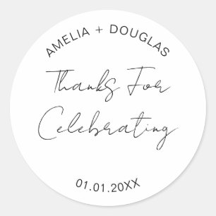 Danke für die Feier der Hochzeit Begrüßungsjause Runder Aufkleber