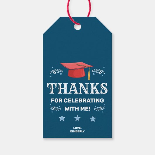 Danke für die Feier mit meinem Abschluss Geschenkanhänger (Vorderseite)