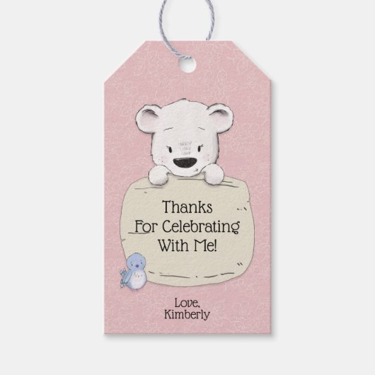 Danke für die Feier mit mir Bear Gevor Geschenkanhänger (Vorderseite)