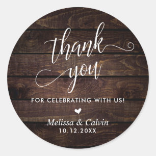 Danke für die Feier mit uns, Hochzeit Runder Aufkleber