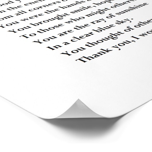 Danke für die Freiwilligentätigkeit Poster (Ecke)