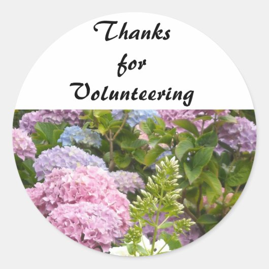 Danke für die Freiwilligentätigkeit Runder Aufkleber (Vorderseite)