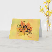 Danke für die Freunde im Erntedank Maple Leaf Karte (Gelbe Blume)