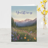 Danke für die Freundschaft, die mich in die Berge  Karte (Gelbe Blume)