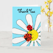 Danke für die Freundschaft mit Ladybugs on Daisy Karte (Gelbe Blume)