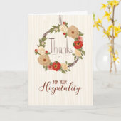 Danke für die Gastfreundschaft Wreath on Wood Karte (Gelbe Blume)