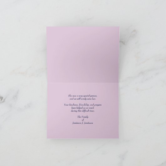 Danke für die Gedenkspende, Lila Blüte (Innenseite)