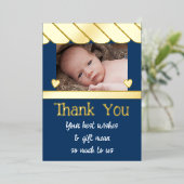 Danke für die Geschenke für die neue Baby Blue-Fol Folieneinladung (Stehend vorne)