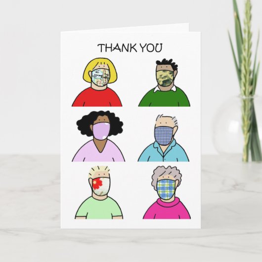 Danke für die Gesichtsmasken Karte (Vorderseite)