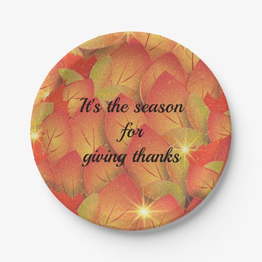 Danke für die Herbstleaves Pappteller (Vorderseite)