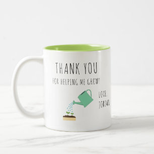 Danke für die Hilfe beim Gießen der Gießkanne Zweifarbige Tasse