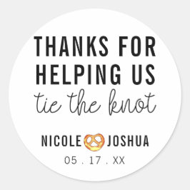 Danke für die Hilfe für die Krawatte der Knot-Pret Runder Aufkleber