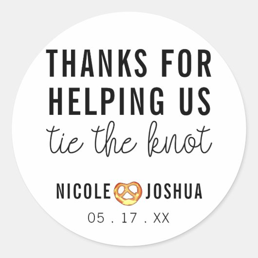 Danke für die Hilfe für die Krawatte der Knot-Pret Runder Aufkleber (Vorderseite)