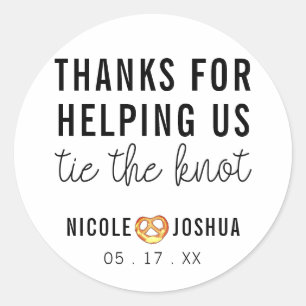 Danke für die Hilfe für die Krawatte der Knot-Pret Runder Aufkleber