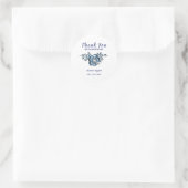 Danke für die Hochzeit, blaue Blume Runder Aufkleber (Tasche)