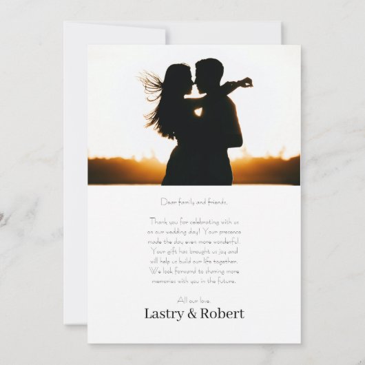 Danke für die Hochzeit Flat Danke Karte (Rückseite)