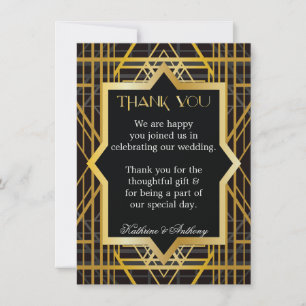 Danke für die Hochzeit im Stil der Roaring Twentie Einladung