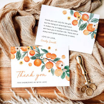 Danke für die Kleine Süße Orange Baby Shower