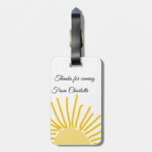 Danke für die kommende Hinzufügen Name Text-Nachri Gepäckanhänger (Rückseite vertikal)