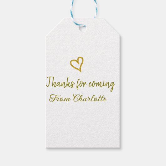 Danke für die kommende Hinzufügen Name Text-Nachri Geschenkanhänger (Vorderseite)