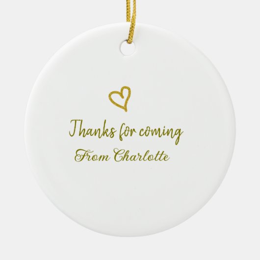 Danke für die kommende Hinzufügen Name Text-Nachri Keramik Ornament (Vorne)