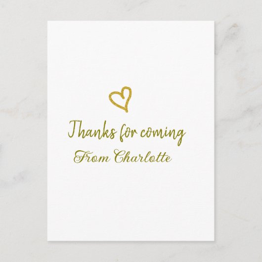 Danke für die kommende Hinzufügen Name Text-Nachri Postkarte (Vorderseite)