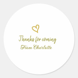 Danke für die kommende Hinzufügen Name Text-Nachri Runder Aufkleber