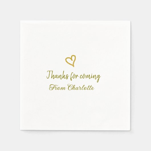 Danke für die kommende Hinzufügen Name Text-Nachri Serviette (Vorderseite)