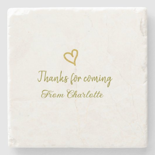 Danke für die kommende Hinzufügen Name Text-Nachri Steinuntersetzer (Vorderseite)