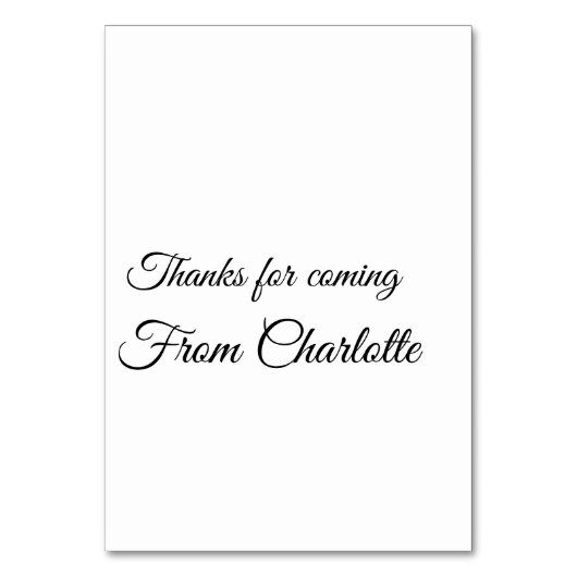 Danke für die kommende Nachricht mit Namen (Vorderseite)