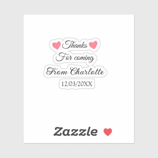 Danke für die kommende Nachricht mit Namen Aufkleber (Blatt)