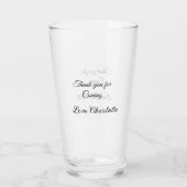 Danke für die kommende Nachricht mit Namen Glas (Rückseite)