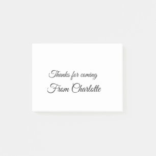 Danke für die kommende Nachricht mit Namen Post-it Klebezettel