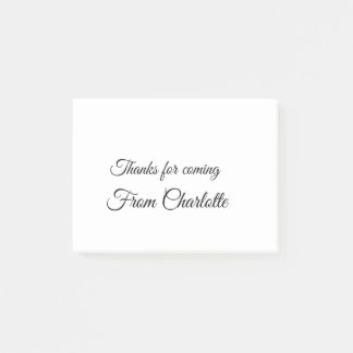 Danke für die kommende Nachricht mit Namen Post-it Klebezettel