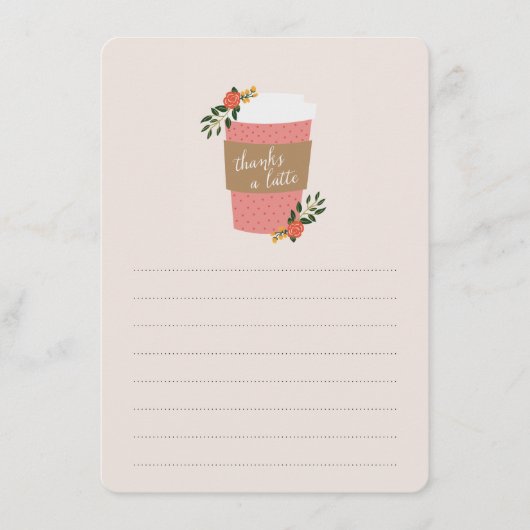 Danke für die Latte Stationery Mitteilungskarte (Vorderseite)