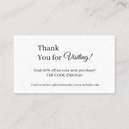 Danke für die Liebe | Monochrome moderne Geschäfte Rabattkarte