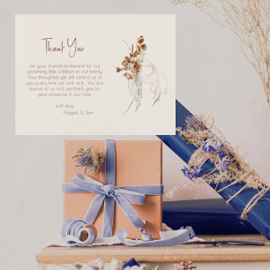 Danke für die neutralen Töne Boho Baby Shower Postkarte