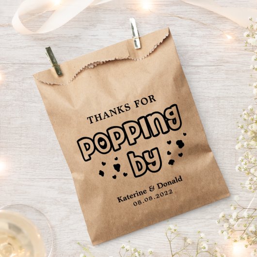 Danke für die Popping by Popcorn Hochzeit Geschenktütchen (Ausgeschnitten)