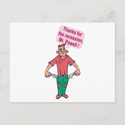 Danke für die Rezession, Herr Powell Postkarte (Vorderseite)