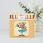 Danke für die schöne Girl-Flat-Karte (Stehend Vorderseite)