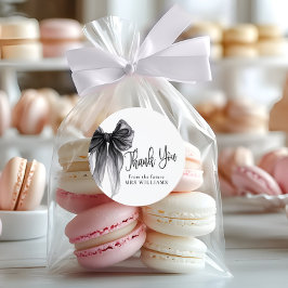 Danke für die Schwarze Schleife zur Brautparty Runder Aufkleber