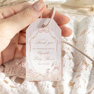 Danke für die Silly Goose Blumenmädchen-Baby-Party Geschenkanhänger