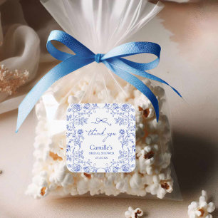 Danke für die Something Blue Bridal Shower Quadratischer Aufkleber