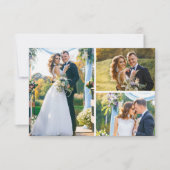 Danke für die Southern Cotton 3-Foto Wedding Card Einladung (Vorderseite)