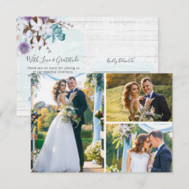 Danke für die Southern Cotton 3-Foto Wedding Card Einladung