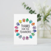 Danke für die Teamwork Dankeschön-Karte Postkarte (Stehend Vorderseite)