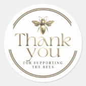 Danke für die Unterstützung der Bienengoldkönigin Runder Aufkleber (Vorderseite)
